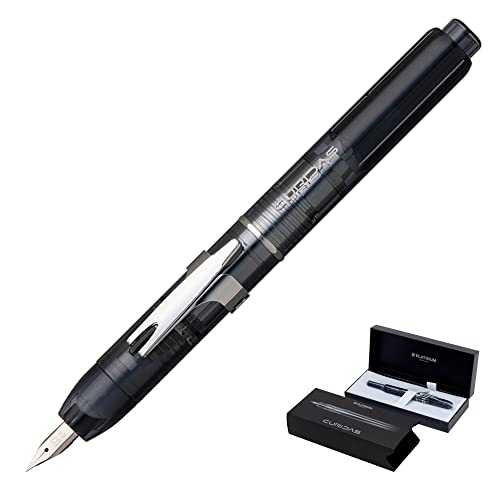 PLATINUM Curidas PKN7000-7F Füllfederhalter/F Fine/Einziehbar/Graphite Smoke Grau/Handgefertigt/mit Geschenkbox/Füllhalte 1 Stück (1er Pack) von PLATINUM