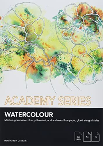 Academy Series, Aquarellpapier, A4, 300g/m2, 15 blatt, Weiss von PLAY-CUT