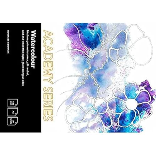 PLAY-CUT Academy Series Aquarellpapier A5 (Weiß) | Aquarellblock 180g/m2 mit 20 Blättern Aquarell Papier | Malblock Din A5 | Watercolor Block für Aquarellfarben, Weiss von PLAY-CUT