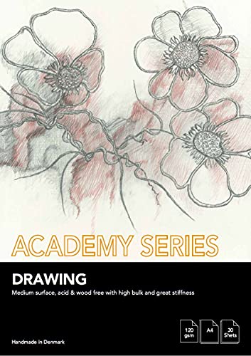 PLAY-CUT Academy Series Zeichenblock A4 Weiß (120g/m2) | 30 Bogen Din A4 Papier Block für Skizzen Zeichnen | Praktisches Sketchbook & Drawing Pad | Premium Zeichenbuch Skizzenbuch A4 von PLAY-CUT