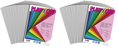 PLAY-CUT Tonpapier A4 Granitgrau (130g/m2) | 20 Bogen Din A4 Papier zum Basteln Drucken | Dickes Bedruckbares Bastelpapier Set und Druckerpapier A4 | Premium Tonzeichenpapier & Craft Paper von PLAY-CUT