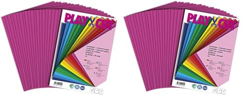 PLAY-CUT Tonpapier A4 Magenta (130g/m2) | 20 Bogen Din A4 Papier zum Basteln Drucken | Dickes Bedruckbares Bastelpapier Set und Druckerpapier A4 | Premium Tonzeichenpapier & Craft Paper von PLAY-CUT