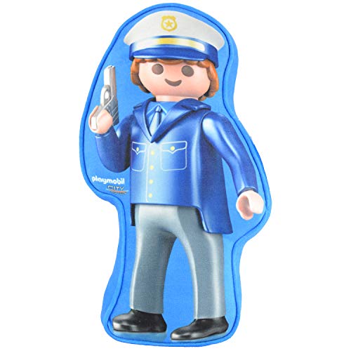 PLAYMOBIL United Labels City Action-Kinder Jungen Kissen Kinderzimmer Polizei, ca. 21,5 x 37 x 5 cm, bunt, 1 Stück (1er Pack) von PLAYMOBIL