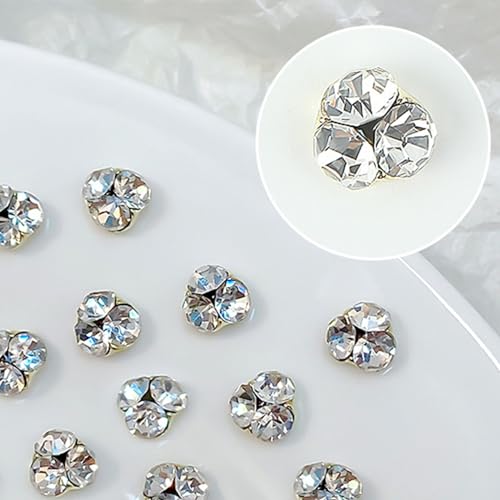 10 x modische Glasschmuck, Kristall, 3D-Diamant-Strasssteine, Maniküre-Dekoration von PLCPDM