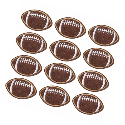 12 PCs/Set Football Iron Auf Patches Sew On Fußball Bestickte Patches Für Kleiderhut Jeans Röcke Rucksäcke von PLCPDM