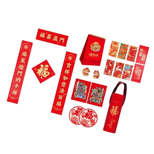 2025 Snake Year Flocking Couplets Set Complete With Tube Calendar Clings For Spring Festival Celebration von PLCPDM