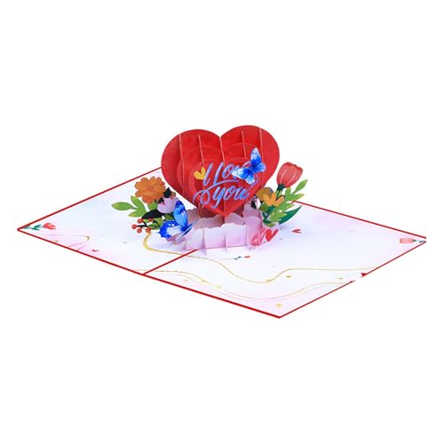 3D Liebeskarte Mit Herz Und Schmetterling Handgefertigte Herzkarte Papier Textur Perfekt Für Paare Und Romantikfeier von PLCPDM