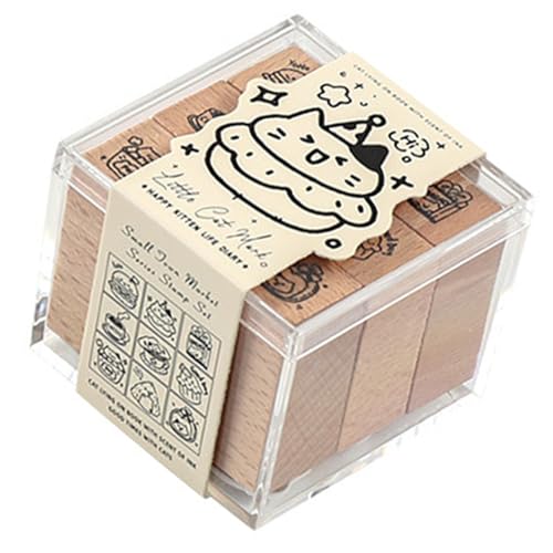 Cartoon Holzstempel Dekorativer Stempel Schöne Katzen Stempel Tierstempel Für Zeitschriften Grußkarten Scrapbooking von PLCPDM