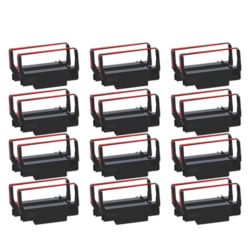 ERC30 Farbbandkassetten, Schwarz/Rot, für Drucker TM-U220, M188B, ERC30, ERC34, ERC38, NK506, 24 Stück von PLCPDM