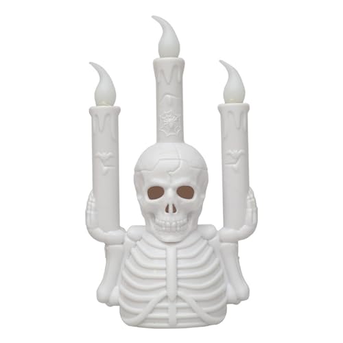 Einzigartige Totenkopf-Kerzenständer-Lampe, tragbar, Halloween-Totenkopf-Kerzenhalter, Lampe für Halloween-Feier von PLCPDM