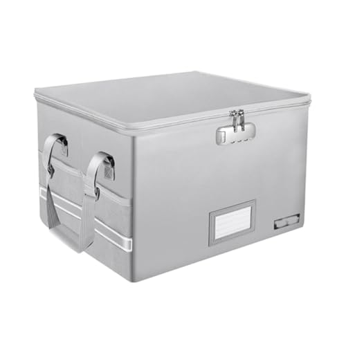 Feuerfeste Datei Organizer Box mit Schloss Faltbare Feuerfeste Dokumentenorganizer Aktenbox mit Griff für Briefordner von PLCPDM
