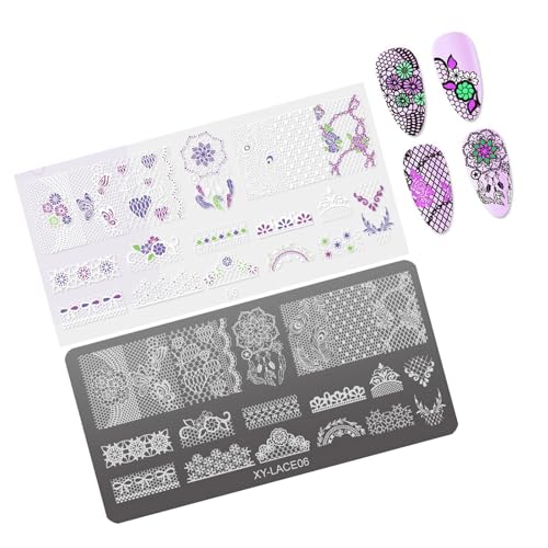 French Nails Stamping Plates Nails Stamp Templates Flowers Nails Plates Manicure Print Stencils Nails Art Stamp Tool von PLCPDM