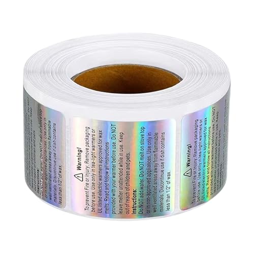 Holographie Silber Selbstkleber Aufkleber Etikett Wachse Schmelzwarnetikett Regenbogenaufkleber Für Wachse Fall 500pcs/Roll von PLCPDM