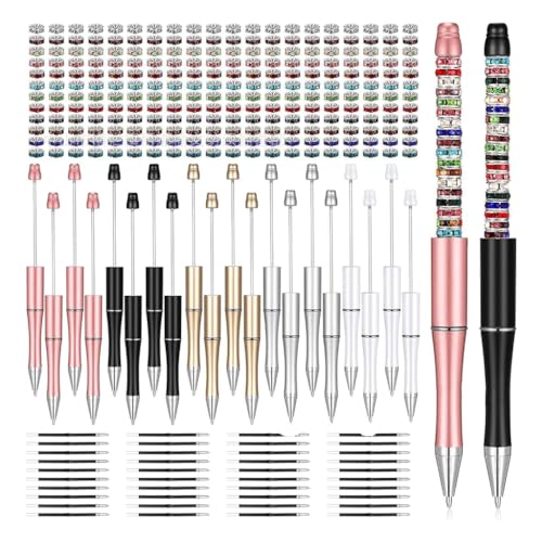 PLCPDM 300 Stück DIY-Kugelschreiber mit Strassperlen und Kugelschreiberminen, DIY-Wärmeübertragungsstifte, Weihnachtsfeier von PLCPDM