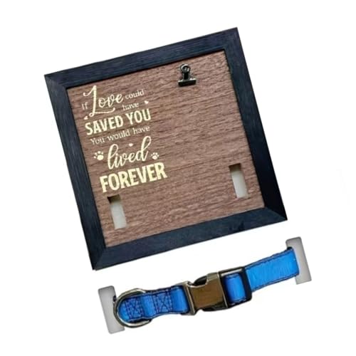 PLCPDM Haustier Gedenk Fotorahmen Haustier Holz Bilderrahmen Mit Halsband Clip Souvenir Foto Schild Geschenk Für Den Verlust Von Hunden Und Katzen von PLCPDM