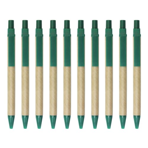 PLCPDM Nachfüllbarer Kugelschreiber aus Kunststoff, schwarze Tinte, einziehbarer Kugelschreiber, Bürobedarf für Damen, 10 Stück von PLCPDM