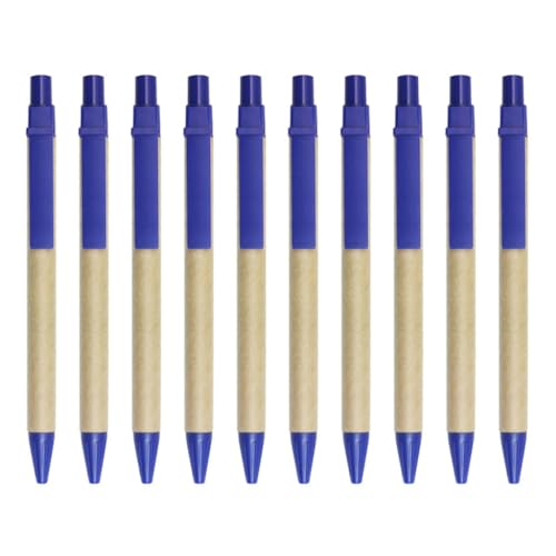 PLCPDM Nachfüllbarer Kugelschreiber aus Kunststoff, schwarze Tinte, einziehbarer Kugelschreiber, Bürobedarf für Damen, 10 Stück von PLCPDM