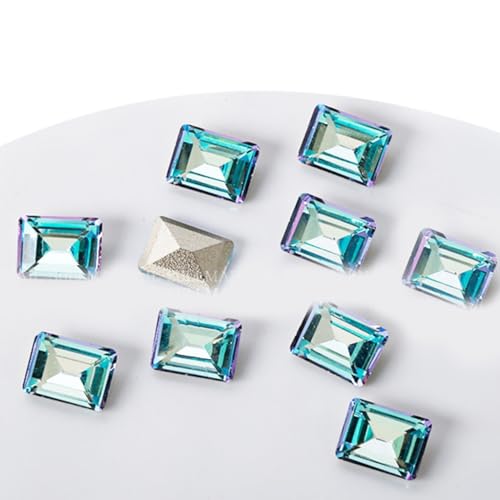 PLCPDM Nagelkristalle, 3D-Nagelkunst, Strasssteine, spitze Rückseite, Edelsteine für Nägel, Dekorationen, Make-up, Kleidung, Schuhe, 10 Stück von PLCPDM