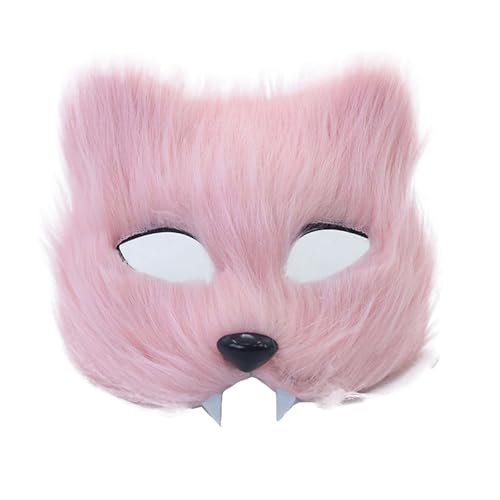 PLCPDM Realistische Fellkatzen-Maskerade, Halbgesichtsbrille für Damen und Herren, Halloween, Cosplay, Maskerade, Kostüm, Brillen von PLCPDM