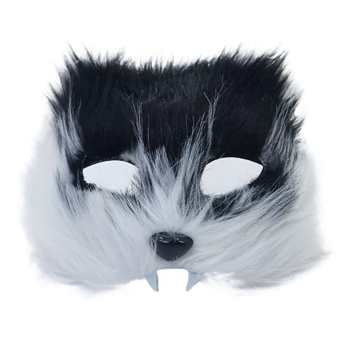 PLCPDM Realistische Fellkatzen-Maskerade, Halbgesichtsbrille für Damen und Herren, Halloween, Cosplay, Maskerade, Kostüm, Brillen von PLCPDM