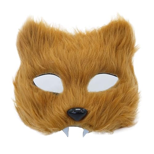 PLCPDM Realistische Fellkatzen-Maskerade, Halbgesichtsbrille für Damen und Herren, Halloween, Cosplay, Maskerade, Kostüm, Brillen von PLCPDM