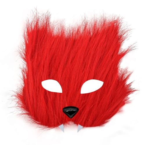 PLCPDM Realistische pelzige Katzen, Maskerade, Halbgesichtsbrille für Damen und Herren, Halloween, Cosplay, Maskerade, Kostüm, Brillen von PLCPDM