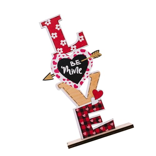 PLCPDM Valentinstag Holz Love Kiss Tischschild Für Festivals Party Tisch Schreibtisch Heimdekoration Hochzeit Ornament Und Geschenk von PLCPDM