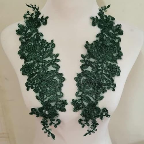 PLIAGE Grüne Spitze-Blumen-Stickerei-Patches zum Aufnähen auf Kleidung, Kleid, Chiffon-Applikationen, Reparatur, Handarbeit von PLIAGE