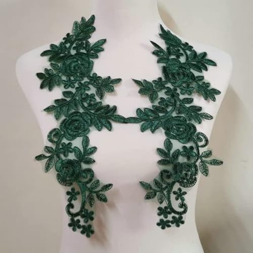 PLIAGE Grüne Spitze-Blumen-Stickerei-Patches zum Aufnähen auf Kleidung, Kleid, Chiffon-Applikationen, Reparatur, Handarbeit von PLIAGE