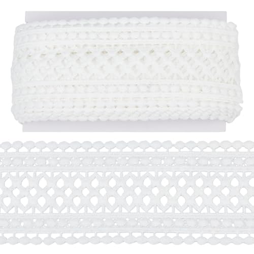 PLIGREAT 10 Yards Vintage Spitze Band Gehäkelte Spitze Trim 7,8 cm Baumwolle Spitze Trim für Nähhandwerk Hochzeit Brautkleid Geschenkverpackung Kleidung Dekorationen Weihnachten Dekor von PLIGREAT