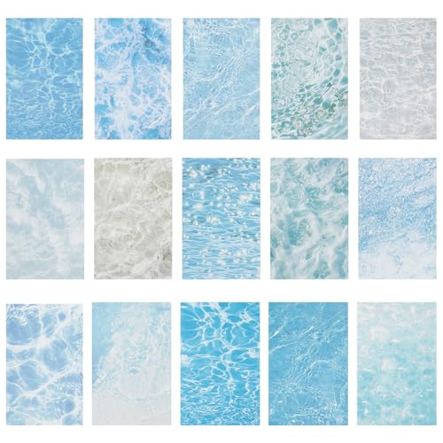 PLIGREAT 180 Blatt Ozean Wellen Scrapbook Papier, verschiedene blaue Ozean Meer Welle Druck Karton Papier Kunst Bastelpapier für DIY Projekte Geburtstag Sommer Strand Pool Party Zubehör, 14.3*9.3 cm von PLIGREAT