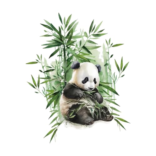 PLIGREAT 2 Blatt Panda Wandaufkleber Aquarell Bambus Tier Wandtattoos für Kinderzimmer Baby zimmer Schlafzimmer Schrank Dekor Niedlich DIY Indoor Wanddekor von PLIGREAT