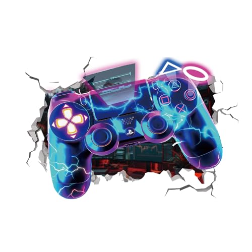 PLIGREAT 2 Stücke 3D Spiel Wandaufkleber Gamer Controller Wandtattoos für Teen Boys Zimmer Spielzimmer Videospiel Tapete Abnehmbare Wandtattoo für Spielzimmer Schlafzimmer Kinderzimmer Wandbilder von PLIGREAT