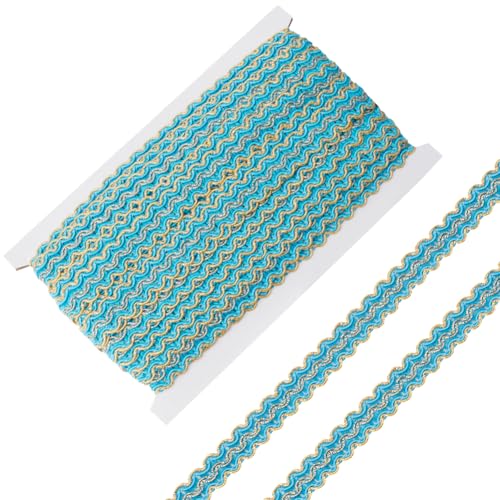 PLIGREAT 26 Yards Gold Zopf Trim Spitze Band Zopf Trim Polster Trim Scroll Gimp Braid Trim zum Nähen DIY Handwerk Kostüm und Zuhause dekorativ (Blau) von PLIGREAT