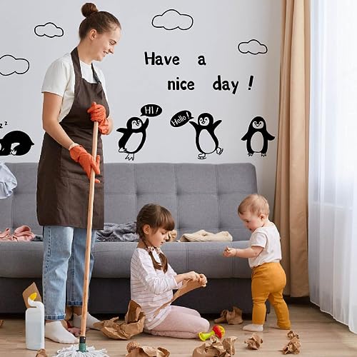 PLIGREAT Lustig Niedlich Pinguin Wandtattoos Have a Nice Day Sprüche Wandsticker für Kinderzimmer Wohnzimmer Heimdekoration DIY Wandaufkleber von PLIGREAT