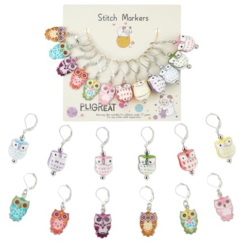 PLIGREAT Maschenmarkierer Legierungen Charms (Aquarell - Eulen) von PLIGREAT