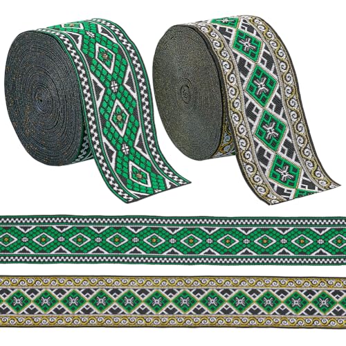 PLIGREAT Vintage Jacquard Band 14m Emobridered gewebtes Band Stoff Ethnische Trim Fransen Boho Nähband Dekor Trim zum Nähen Basteln Ramadan Kleidung Accessoires DIY Hut Dekoration von PLIGREAT