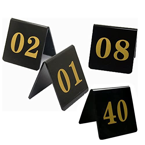 Tischkarten Acryl-Zelt-Stil – Tischnummern 1–25/1–50/1–100, digitales Schild, Restaurant-Sitzkarte, 3 mm dick, robust und leicht, for Hochzeiten, Cafés, Hotels(1 to 50) von PLLCVB