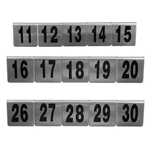 Tischkarten Stapelbare Tischnummernkarten aus Metall for Restaurants, Cafés, Bistros, Hochzeiten. Tischnummernschilder, stabil, leicht zu reinigen, doppelseitiges digitales Schild 1-50 1-100, Tischkar von PLLCVB