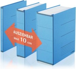 Plus Corporation Platzspar-Ordner ZeroMax blau ausziehbare Rückenbreite von 1 , 89808 von PLUS