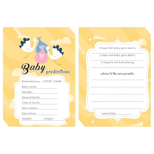 PLUSHCEWT 10 Sets Baby Prediction and Advice Cards Baby Shower Games for 10 Guests Baby Shower Gender Reveal Party for Boy or Girl Party Game Decorative Accessories (B) von PLUSHCEWT