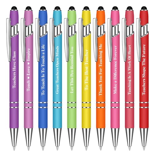 PLUSHCEWT 10 Stk. Inspirierende Kugelschreiber Stylus Pen Metall Schwarze Tinte Stifte Dankbarkeit Text Einziehbarer Kugelschreiber Büro-Schreibtischbedarf Thanksgiving-Geschenke (Lehrer) von PLUSHCEWT