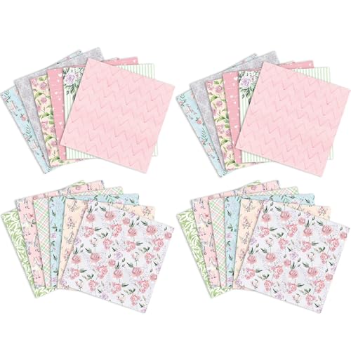 PLUSHCEWT 24 Blätter Scrapbook Papier, 6“ x 6“ Scrapbooking Cardstock Papier, Muster Papier Set Handgemachtes Strukturiertes Papier DIY dekorative Karte Papier für Scrapbooking Kunsthandwerk Kunst (C) von PLUSHCEWT