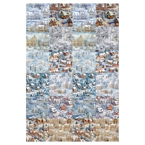 PLUSHCEWT 24 Blatt Vintage Winter Scrapbook Papier Karton Papierblock Scrapbooking-Zubehör 12 Stil Verschneiter Scrapbooking Papierblock für Journal Geschenk Fotoalbum Dekor DIY Basteln 6 x 6 Zoll von PLUSHCEWT