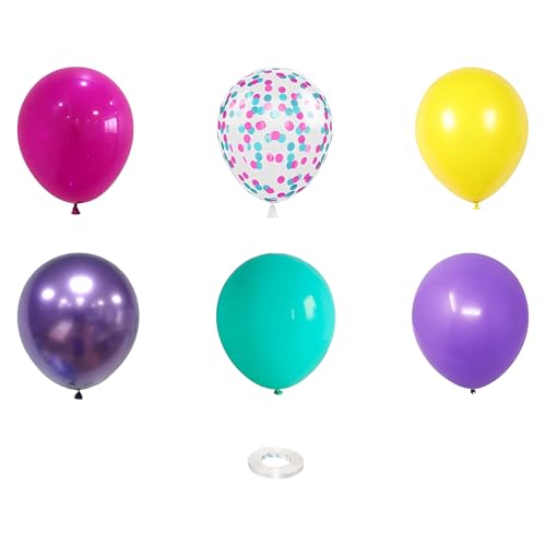 PLUSHCEWT 60 Stück 12inch Luftballons Latex Ballons mit 2 Stück Tapes Lila Grün Blau Verschiedene Schattierungen Ballon für Geburtstagsfeier Dekorationen Hochzeit Braut Dusche Baby Shower (Blau) von PLUSHCEWT