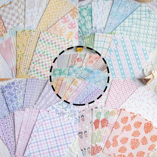 PLUSHCEWT 88 Blatt Scrapbook Papier, Lace Mesh Handmade Textured Paper, Single Sided Decoupage Paper DIY Scrapbooking Card Making Decoration Gift Wrap Decoration von PLUSHCEWT