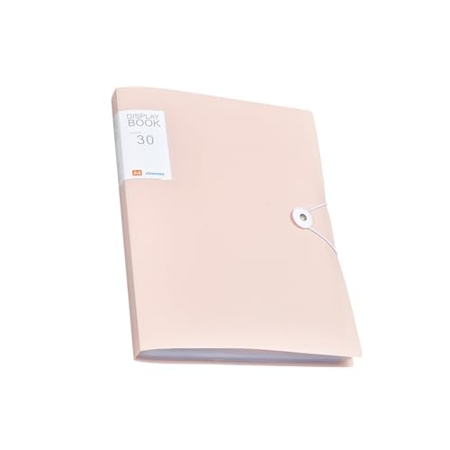 PLUSHCEWT A4 Präsentationsmappe Frosted, 30 Taschen Präsentationsbuch Projektordner mit Plastikhüllen und Sicherheitsband, Ideal für Schule und Büro (Rosa) von PLUSHCEWT