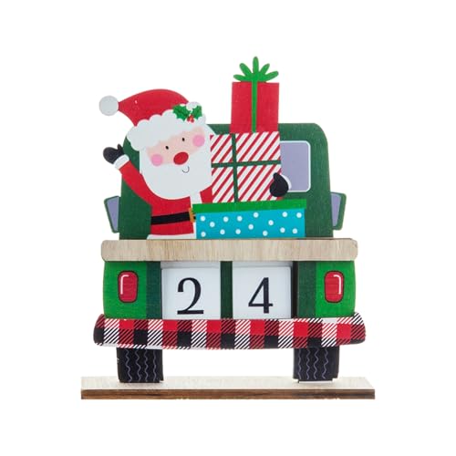 PLUSHCEWT Weihnachts Advents Kalender Autoform Weihnachts Countdown Kalender Kreativer Holz DIY Kalender Schmuck Weihnachtsschmuck für Zuhause Büro Dekoration (A) von PLUSHCEWT