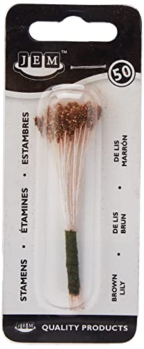 PME STAM08B Lilienstaubgefäße für Zuckerblumen, Kunststoff, Braun, 0.1 x 0.11 x 7.4 cm, 50 von PME