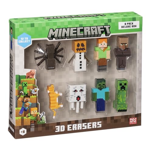 MINECRAFT 3D ERASERS - 8 PACK DELUXE BOX VER.B von PMI Kids World